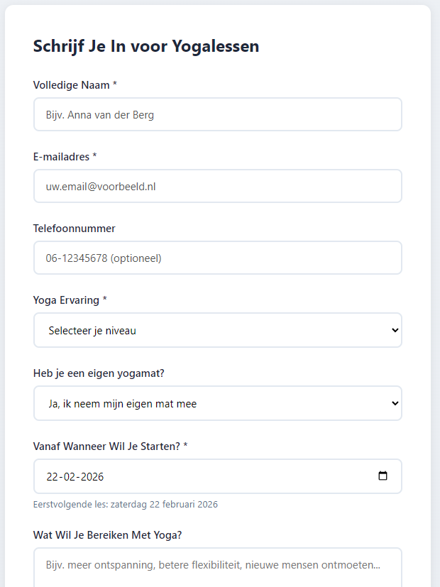 GeoConnect Yoga Registration